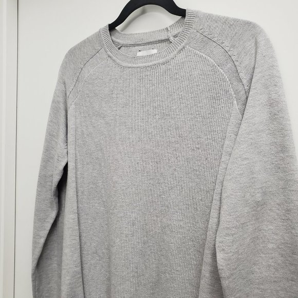FRANK & Oak Light Grey Crew Neck Utility Sweater Size M - Picture 2 of 8